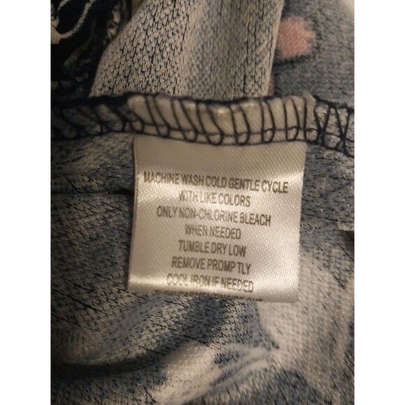 Eye Candy Romper Jumpsuit L Navy Blue Floral Wide Leg Flounce Boho Resortwear - Picture 8 of 8